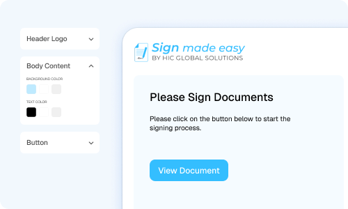 Branded signing experience configuration screen
