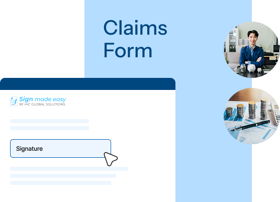 Financial services signing workflow mockup