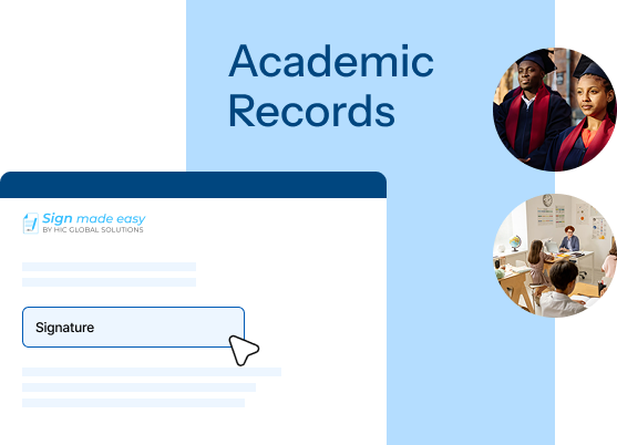 Education enrollment signing workflow mockup