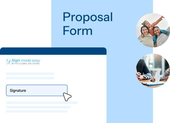 Insurance policy and claims signing workflow mockup