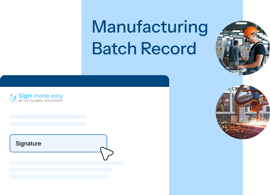 Manufacturing approval signing workflow mockup